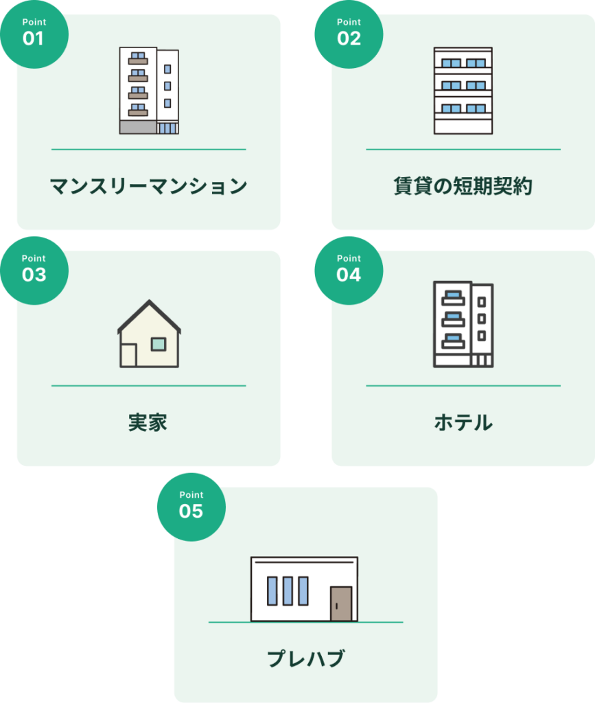 建て替え中の仮住まいの種類