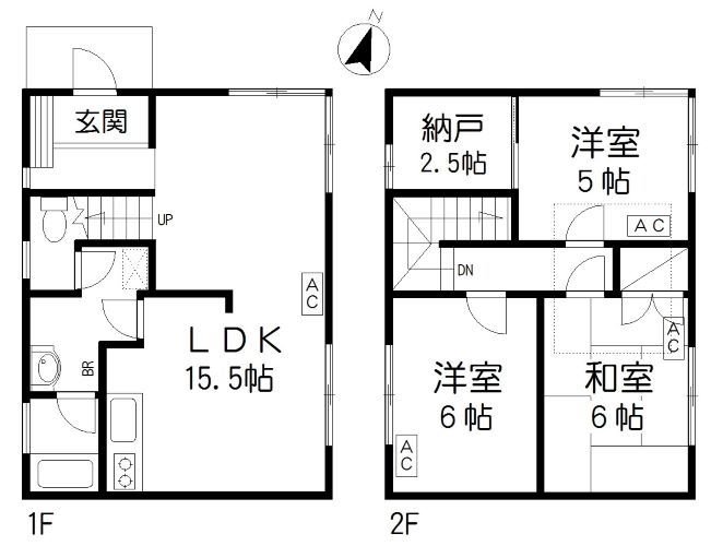 テンポラリーハウス上池台の間取り図(4LDK・LDK15.5帖)